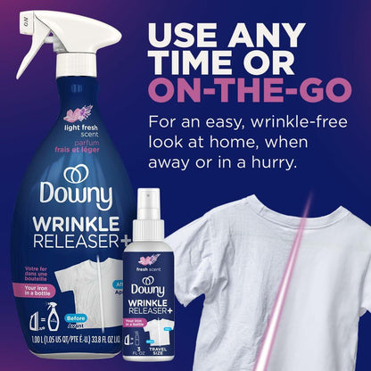 Downy Wrinkle Releaser Spray Light Fresh Scent Fabric Refresher 33.8oz