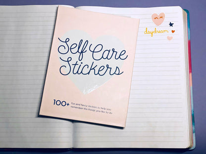 [Like New] WORLD TRAVELER Self Care Sticker Book Folio Hardcover 5x7 Art Stickers
