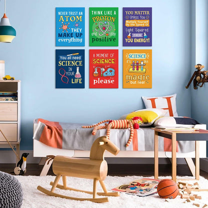 KAIRNE Science Classroom Signs Set of 6 12x16in Framed Chemistry Decor
