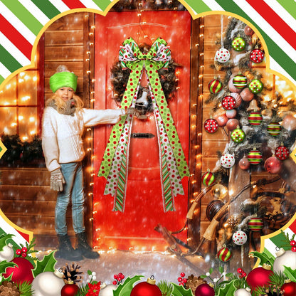 Knitgrip Christmas Tree Topper Bow Set 14 Pcs Lime Green 2.4 Inch