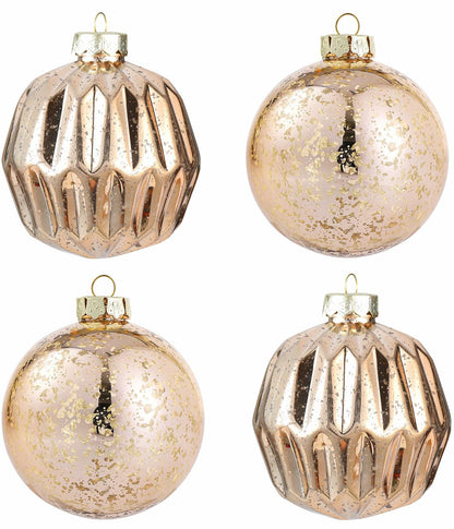 [Like New] Jumbo Mercury Rose Gold Christmas Ornaments 6" Shatterproof Set of 2