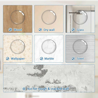 HOMOTEK Clear Door Stoppers 12 Pack 1.6in Transparent Round Wall Protector