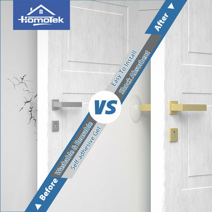 HOMOTEK Clear Door Stoppers 12 Pack 1.6in Transparent Round Wall Protector