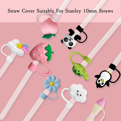 Stanley 4PCS Straw Cover Caps & 2PCS Charm Chains for 30oz/40oz Tumblers