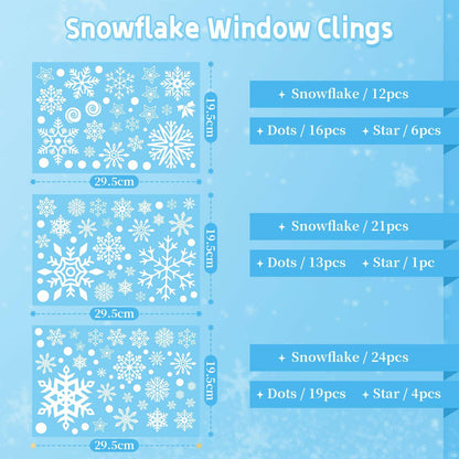 AivaToba 203 Pcs Christmas Window Clings, Double Side Window Clings