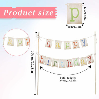 Cobee 2 Pcs Happy Birthday Banner Pull Flag Hanging Flags Party Decor Style B