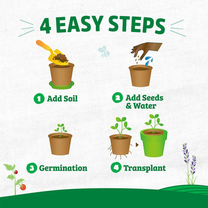 [Like New] Back to the Roots Organic Plantable Seed Starting Pots 4.25" Wide Brown 8 Ct