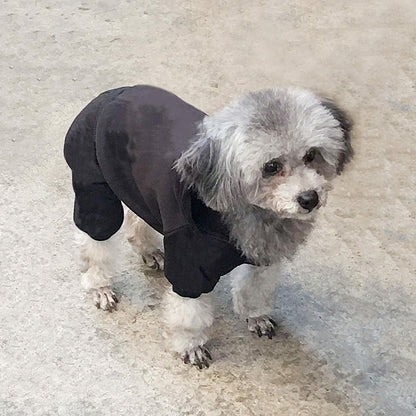 [Like New] LifeWheel Dog Hoodie Fleece Sweatshirt Buttons Winter Warm Cotton Black Size M