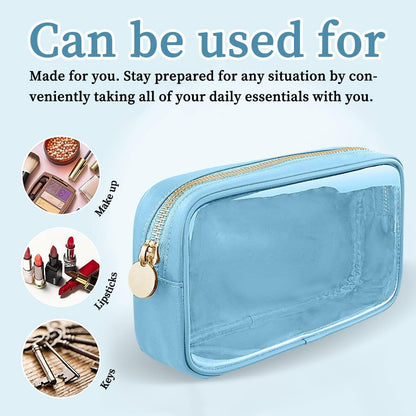 PRRQFJZS Clear Waterproof Makeup Bag Cosmetic Organizer Travel M White