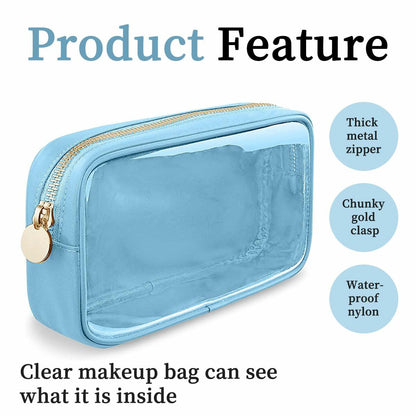 PRRQFJZS Clear Waterproof Makeup Bag Cosmetic Organizer Travel M White