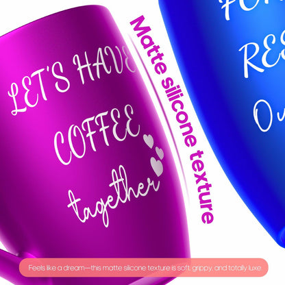 GMUGS Ceramic Coffee Mugs Set 11oz Purple Blue Wedding Bride Groom Gift
