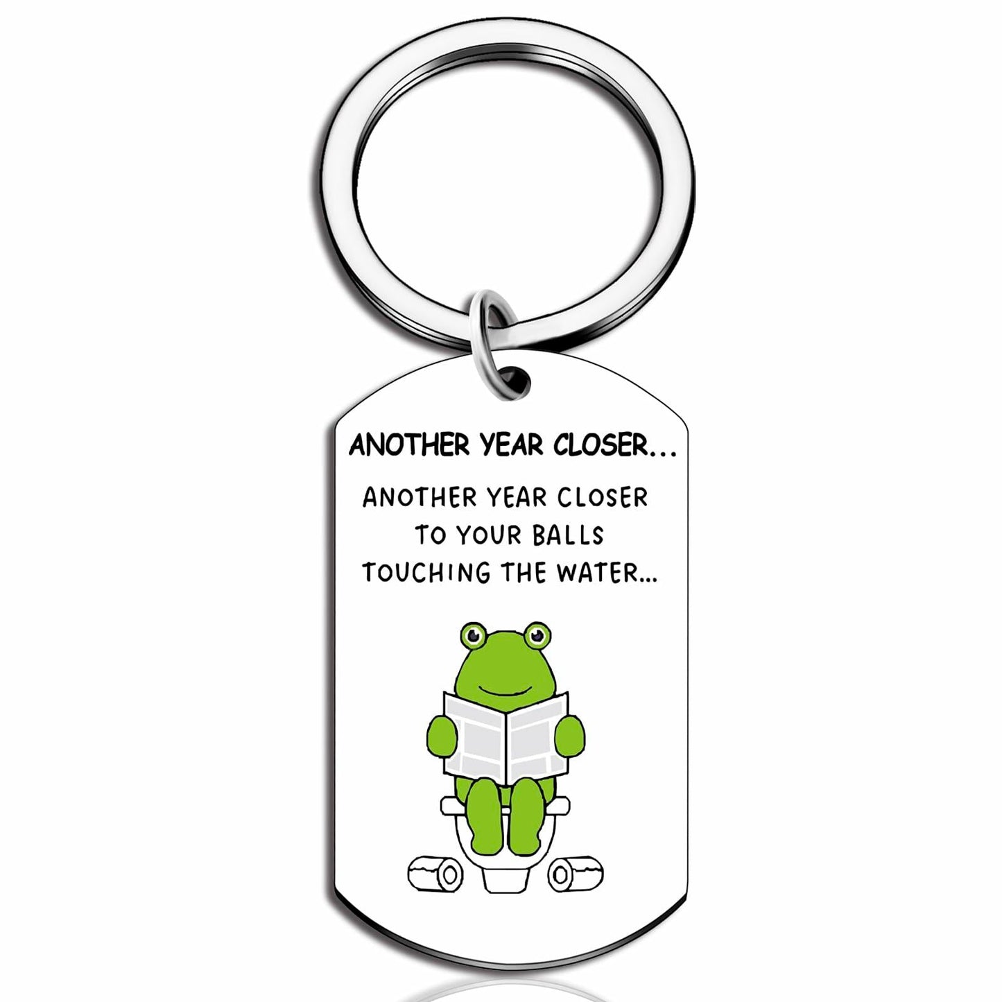 Davrock Silver Frog Keychain Funny Gift for Men Adult Animal Theme