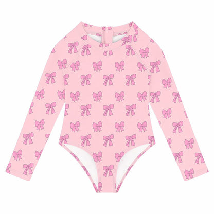 Toddler Girls One Piece Swimsuit Long Sleeve Zipper Pink Size 24 Month