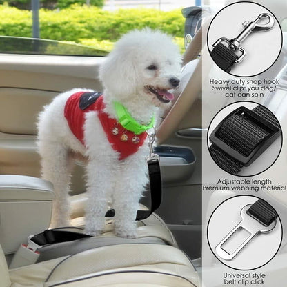 ELLOY Adjustable Pet Car Seat Belt Dark Blue Nylon Safety Harness