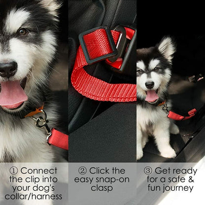 ELLOY Adjustable Pet Car Seat Belt Dark Blue Nylon Safety Harness