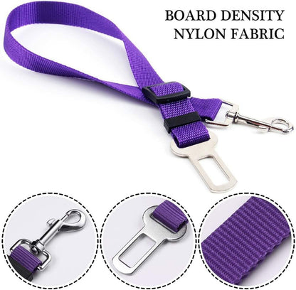 ELLOY Adjustable Pet Car Seat Belt Dark Blue Nylon Safety Harness