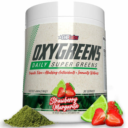 BestBy10/25 EHP Labs OxyGreens Super Greens Powder 30 Serve Strawberry Margarita