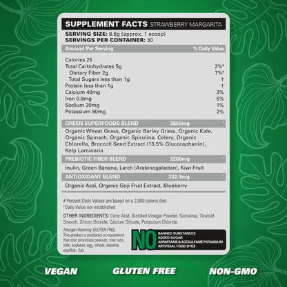 BestBy10/25 EHP Labs OxyGreens Super Greens Powder 30 Serve Strawberry Margarita