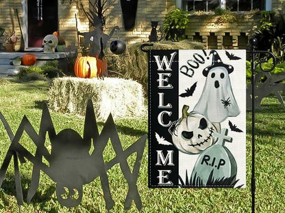Artscope Halloween Ghost Garden Flag 12x18 Inch Double Sided Polyester