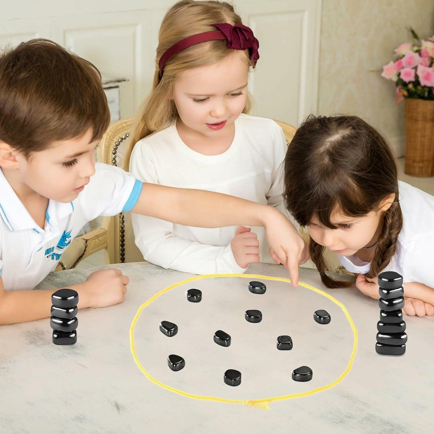 Aiwejay Magnetic Chess Game with Stones Portable Family Board Game Set