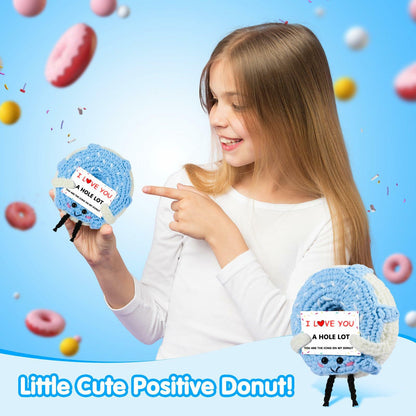 RQWZBCHX I Love You Donut Crochet Gift Long Distance Love Blue