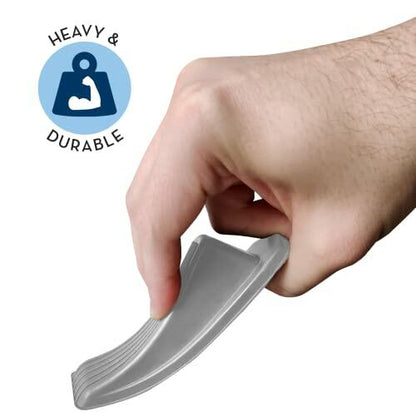 S&T INC. Heavy Duty Rubber Door Stopper Grey 4.8x2.2x1.3in 4 Pack