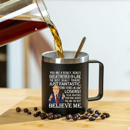 [Like New] Aletege Great Father-In-Law Mug Stainless Steel 12 OZ Black