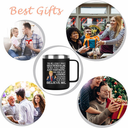 [Like New] Aletege Great Father-In-Law Mug Stainless Steel 12 OZ Black