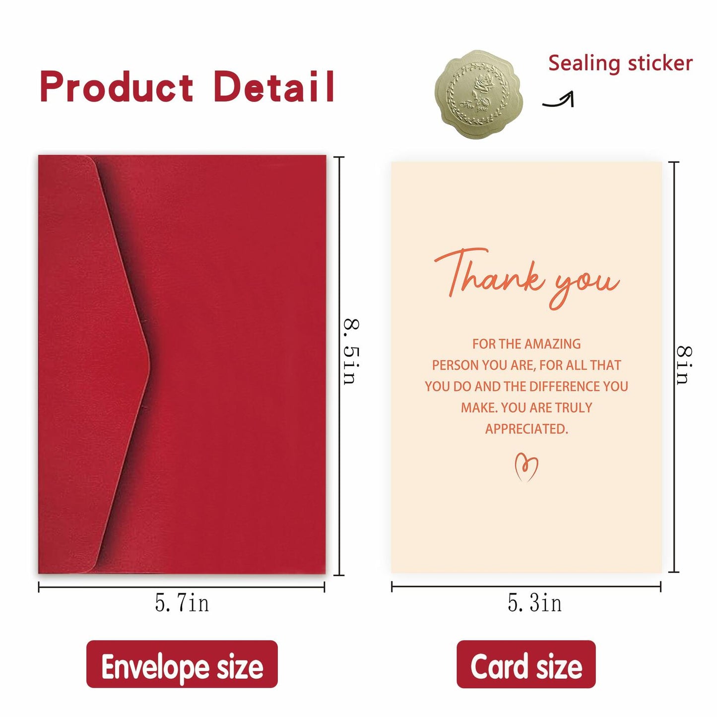 Detuca Thank You Card for Men Women Appreciation Gift Color DTK-81 Style DTK-81