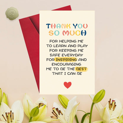 Detuca Best Teacher Thank You Card Gift from Students Funny Appreciation