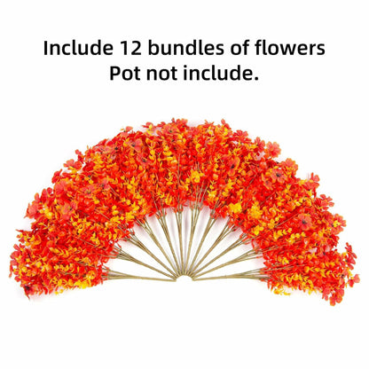 Ivydale Fall Flowers Artificial Mums 12 Bundles UV Resistant Fall-Orange