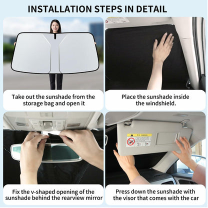 COFSODI Car Windshield Sunshade Double Thickened UV Protection Black
