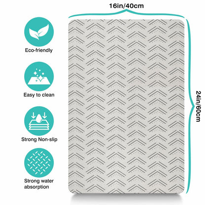 Generic Dog Bowl Mat Absorbent Non-Slip Quick Dry 16x24 Inch Black-4