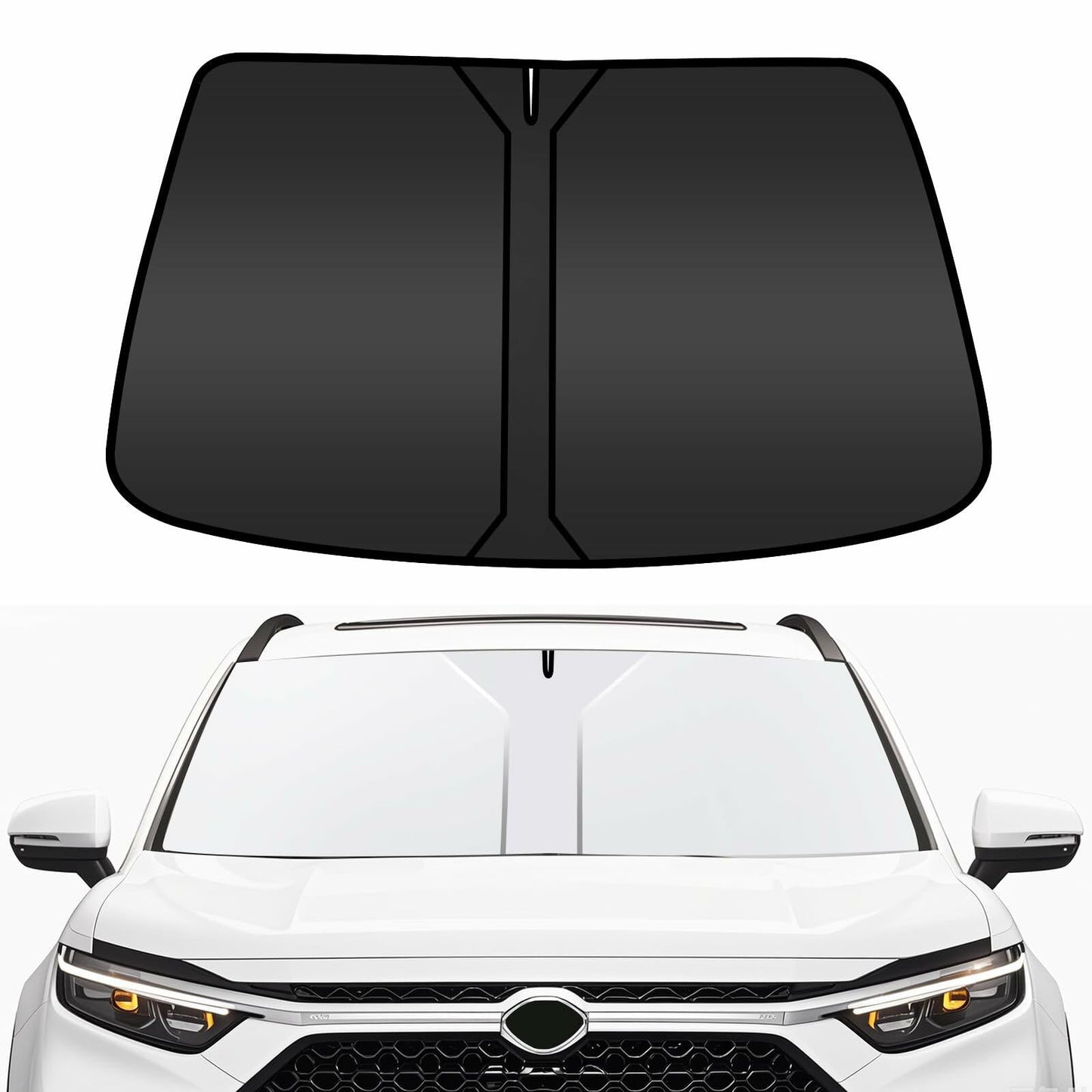 COFSODI Car Windshield Sunshade Double Thickened UV Protection Black