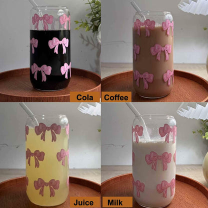 MEOGUTYI Cool Aunties Nephew 16oz Glass Can Shaped Cups with Lids & Straws