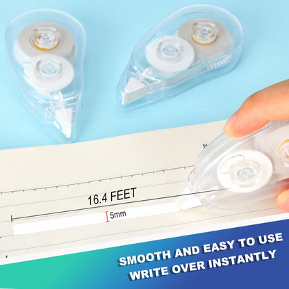 Jovanssen White Correction Tape 12-Pack 26.25ft Transparent Office School