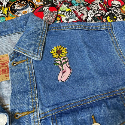 EMBRO BOF Sunflower Iron On Patch 3.5in Colorful Embroidered Flower