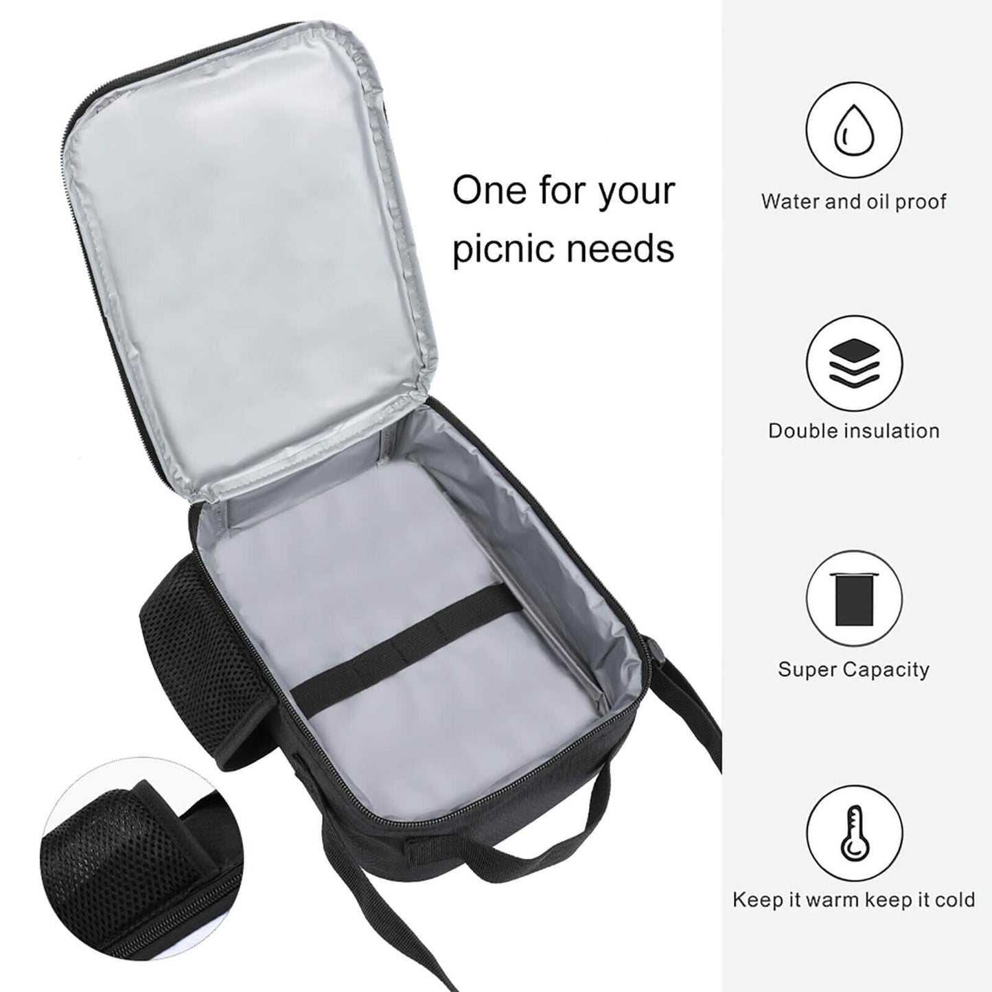 BAHELS 3PC Backpack Insulated Lunch Bag Pencil Case Youth Teens Wednes-1
