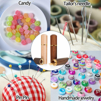AHQiZFX 3pack Handmade Wood Toothpick Holder Portable Waterproof Mini Box