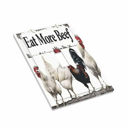 DWBGUO Rustic White Rooster 1 Gang Single Toggle Switch Plate Cover
