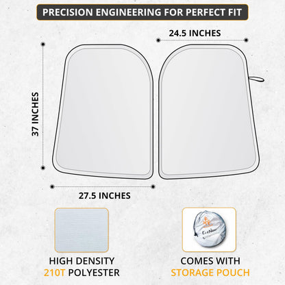 EcoNour Tesla Model 3/Y Windshield Sun Shade Foldable Silver UV Protection