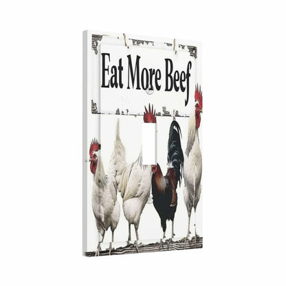 DWBGUO Rustic White Rooster 1 Gang Single Toggle Switch Plate Cover