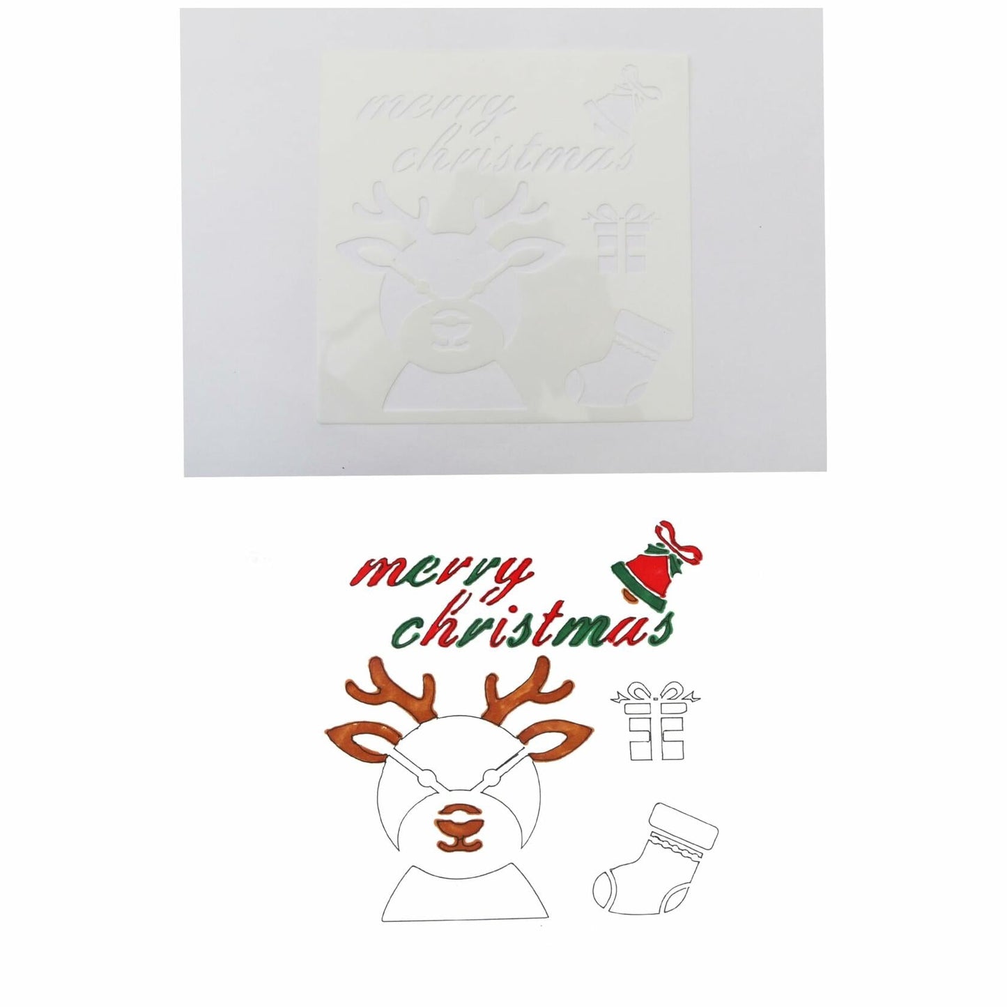 YuBoBo 16-Piece Reusable Christmas Drawing Stencils 5.9x5.9 Inch