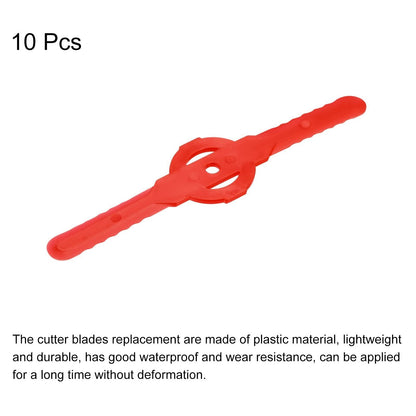 Uxcell 10pcs Plastic Trimmer Blades Replacement for Cordless Grass Cutter