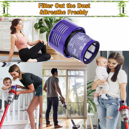 Pdoucgia Dyson V10 Vacuum Cleaner Filter Replacement 2 Pack + Brush
