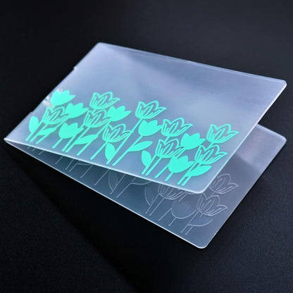 DDOUJOY Plastic Embossing Folders Flowers Leaves Tulips Dandelion 5pcs