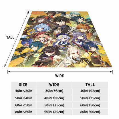 AMCAY Game Plush Flannel Throw Blanket 50x40in Liyue Zhongli Childe Ganyu