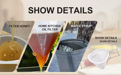 Aageme Versatile 8.7-Inch Oil & Syrup Filter Silver Adjustable Stand 3 Screens