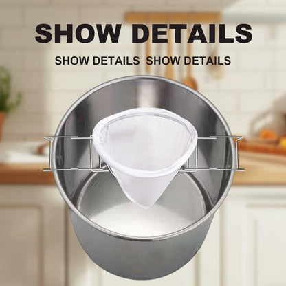Aageme Versatile 8.7-Inch Oil & Syrup Filter Silver Adjustable Stand 3 Screens