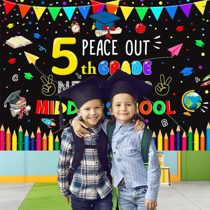AIBIIN 7x5ft 5th Grade Graduate Backdrop Black Polyester Photography